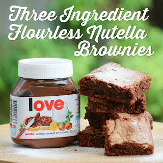 Three Ingredient Flourless Nutella Brownies