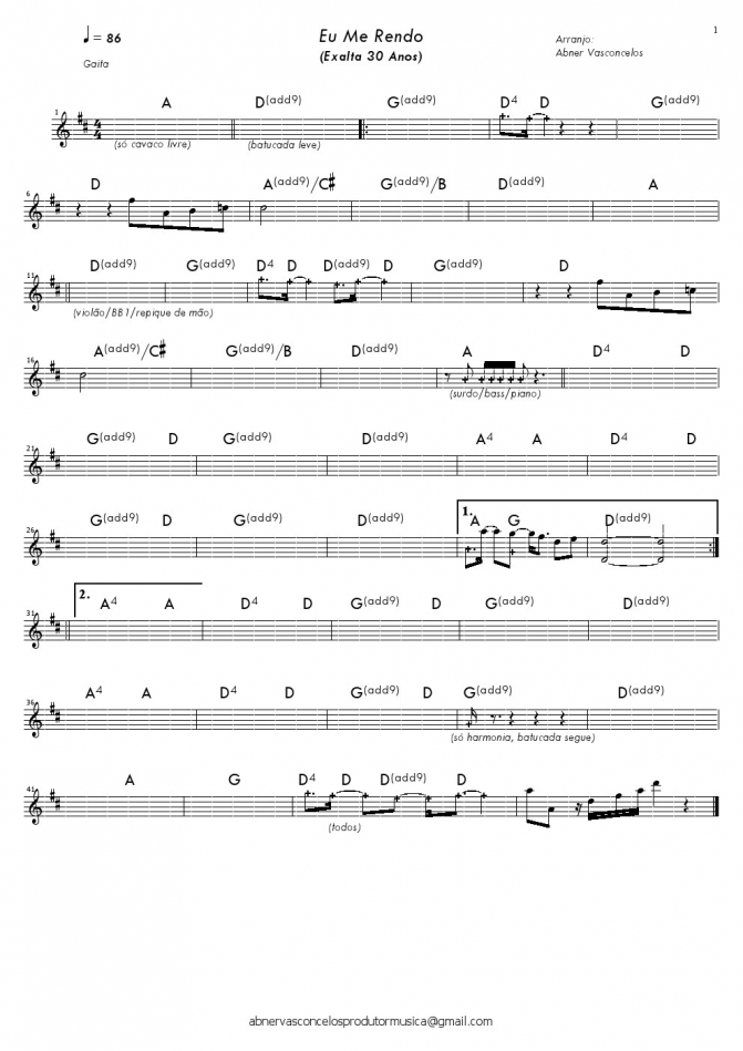 Meu Cavaquinho Partituras Partitura Eu Me Rendo Exaltasamba (2016)