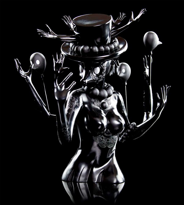 Blueberry Kidrobot Black Vinyl Figure by Yury Ustsinau