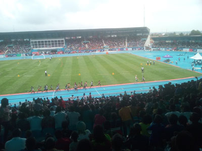 Athletes in action at the Stephen Keshi Stadium