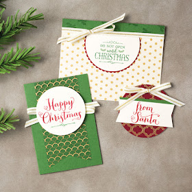 Stampin' Up! Oh What Fun Christmas cards and tags with Fabulous Foil Acetate #stampinup www.juliedavison.com