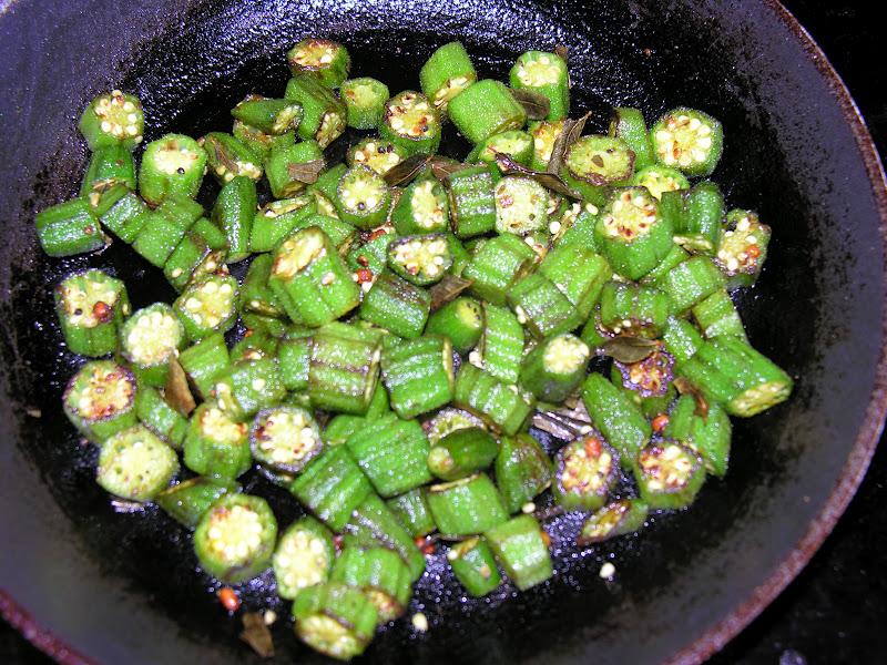 ShaRach cooking Okra stir Fry