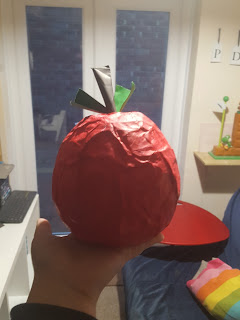 A Giant Apple for Snow White made from Paper Mache