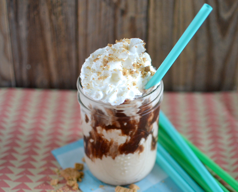 Homemade S'mores Iced Latte Recipe. Make a coffee shop inspired drink at home.
