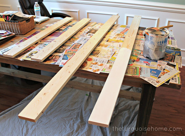 painting boards to frame chalkboard