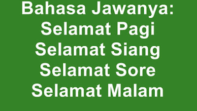 Bahasa Jawa Selamat Siang dalam budaya Jawa