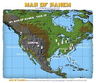 Map of Panem www.hungergameslessons.com