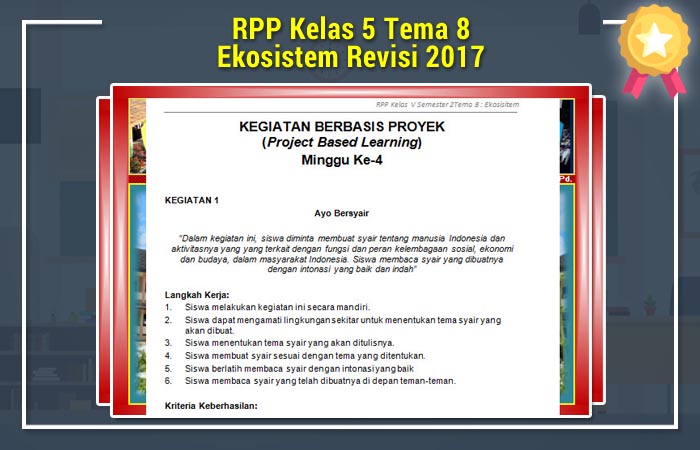 RPP Kelas 5 Tema 8 Ekosistem Revisi 2017