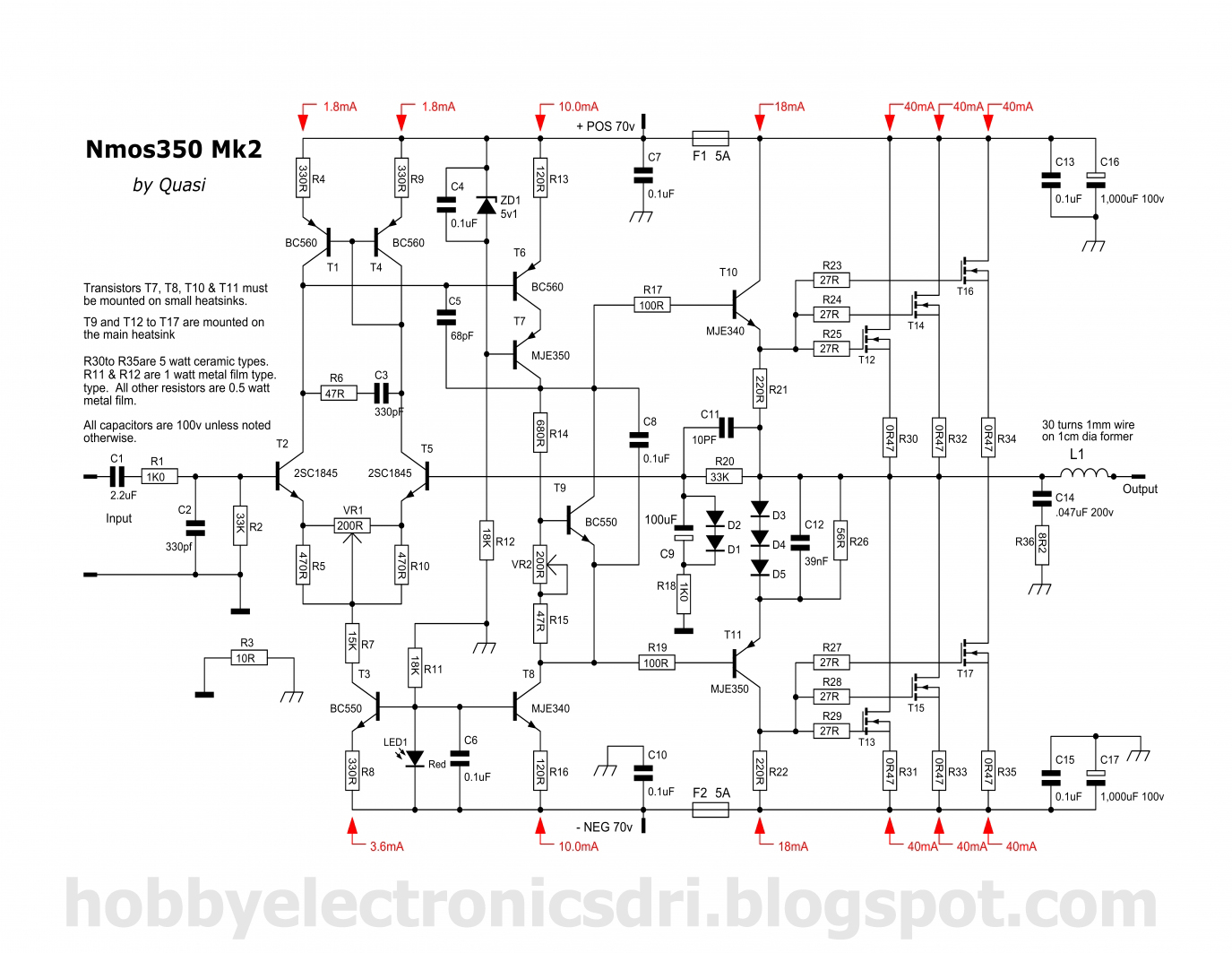 Powerful high quality amplifier DIY Circuit