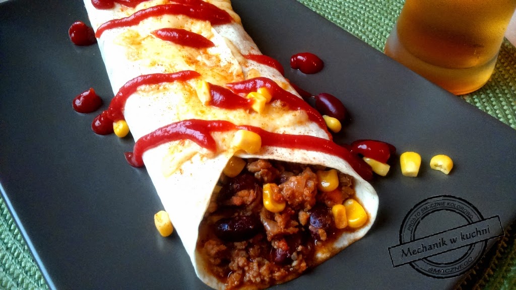 Burrito meksykańskie pikantne na ostro mielone tortilla bloger z Pszczyny mechanik w kuchni