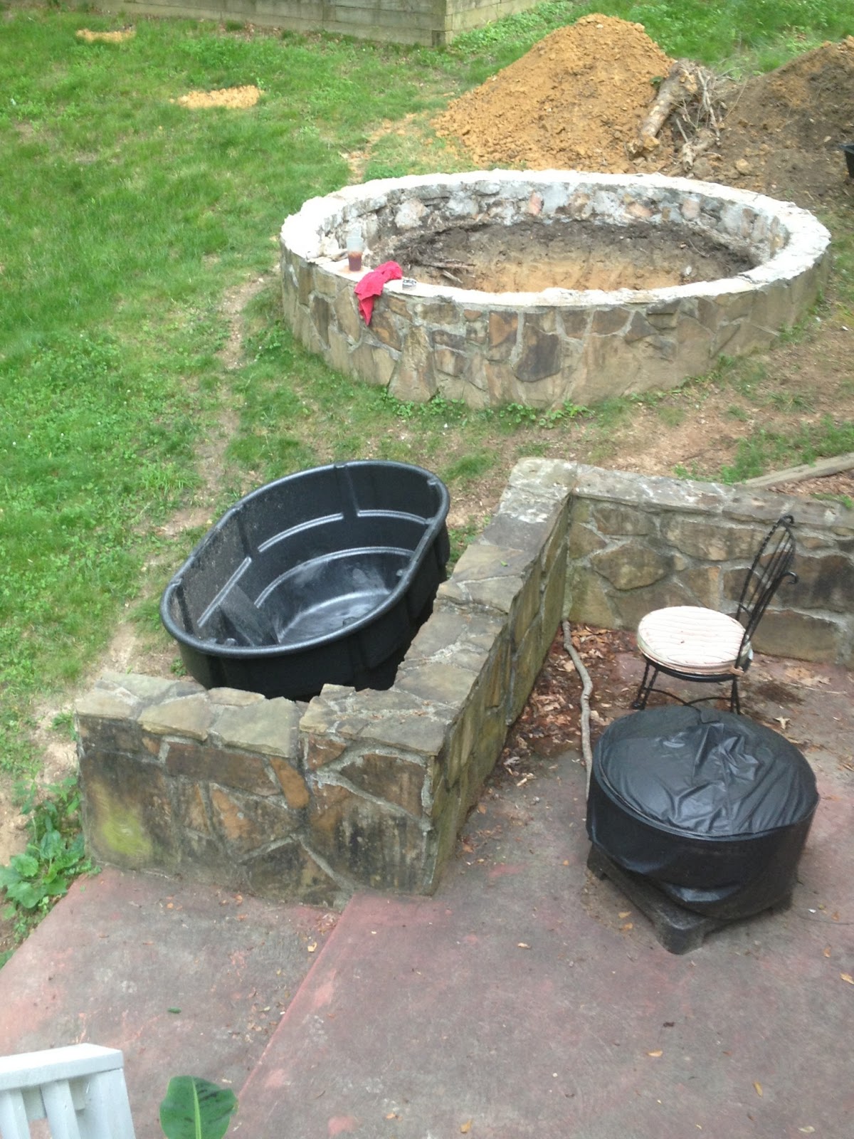 The Hawkins' Family Pond Stock tank filter and bottom drain