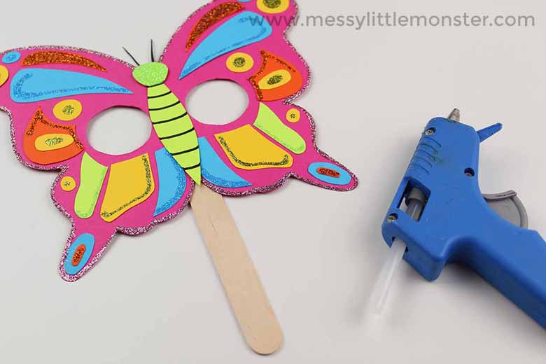 Butterfly Mask Craft with Free Printable Butterfly Template Messy