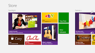 This is a view of the windows 8 store main page