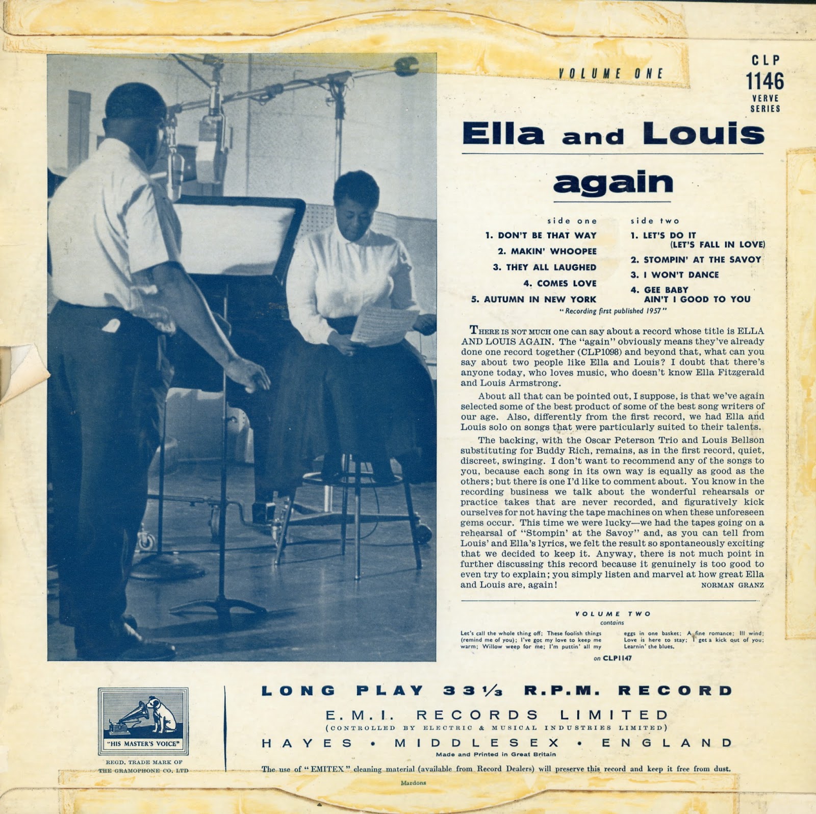 Luigi's 50's & 60's Vinyl Corner Ella Fitzgerald & Louis Armstrong