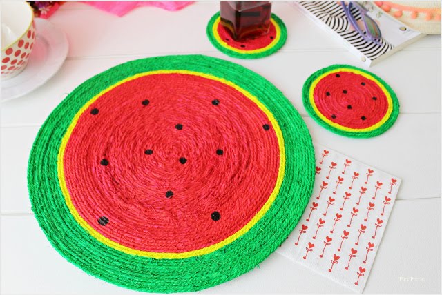 mantel individual cuerda sandía