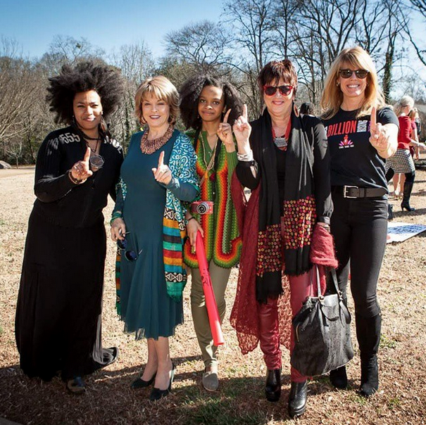 Me with  Laura Turner Seydel, Pat Mitchell, Eve Ensler, and Doria Roberts