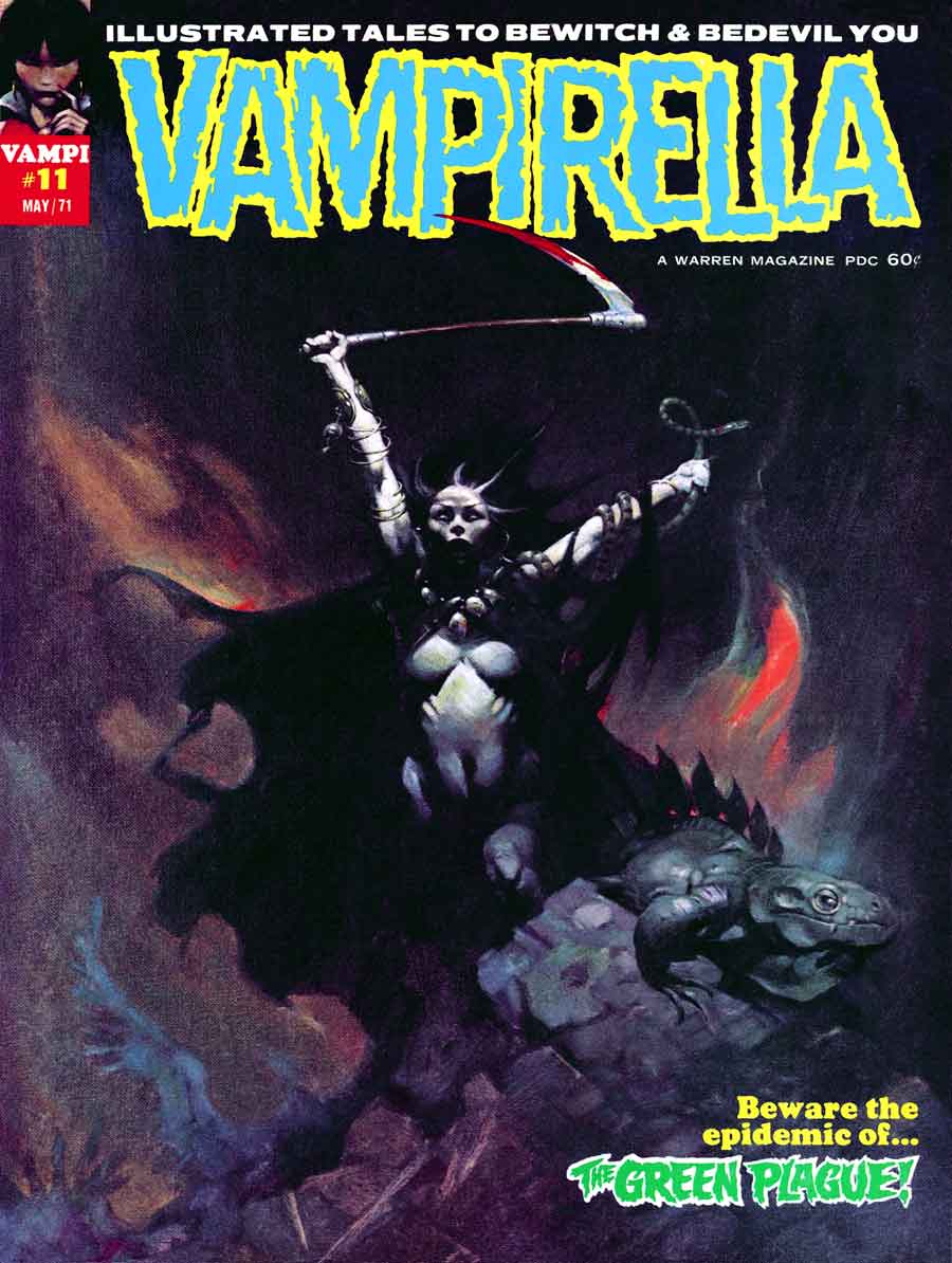 Vampirella v1 #11 warren magazine cover art by Frank Frazetta