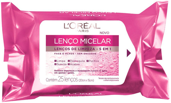 L'Oréal Paris Lenços Micelar de limpeza para a pele, face e olhos Lenços Micelar de limpeza para a pele face e olhos da L'Oréal Paris