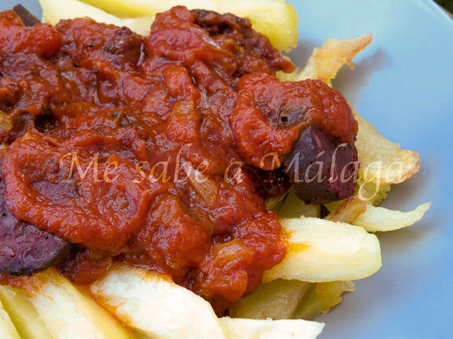 receta malagueña de morcilla con tomate frito