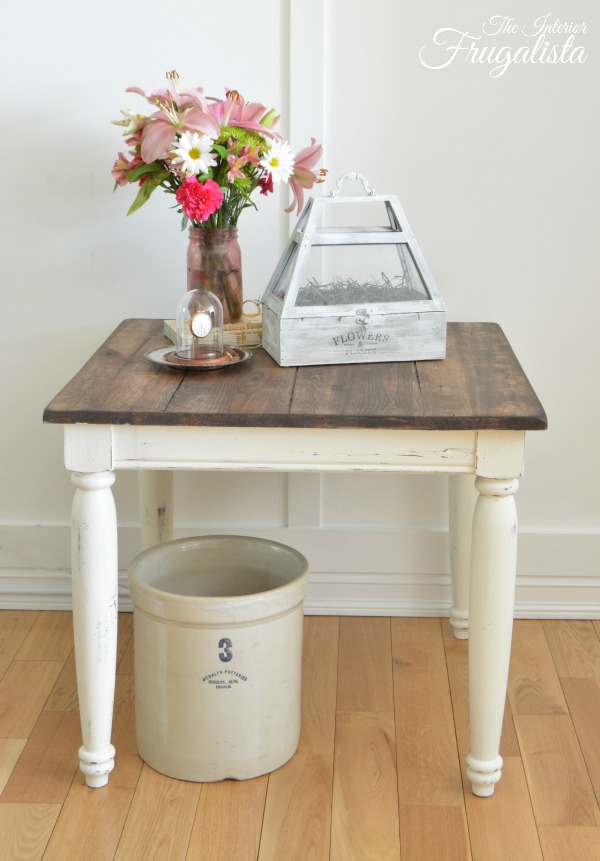White Painted Farmhouse Side Table