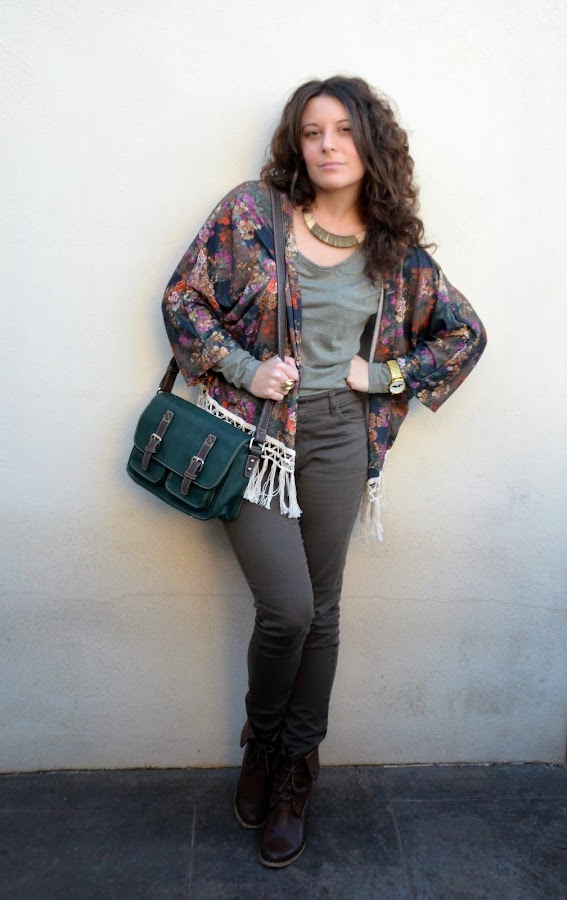 kimono de flores, mi vestido azul, blogger, castellón, look, fashion blog