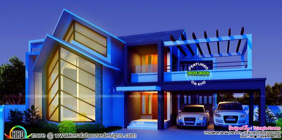 Great contemporary style sloping roof house