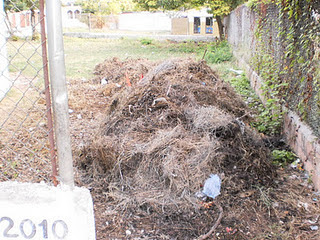 Choferes de camiones de limpieza alcaldía municipal, se niegan a retirar escombros de cancha deportiva de Savica