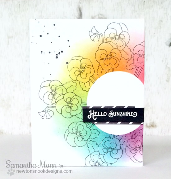 Rainbow flower card by Samantha Mann | Flower Garden Stamp set by Newton's Nook Designs #newtonsnook