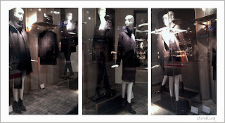 zara, visual merchandising, winter collection. black coat, eye, store luq