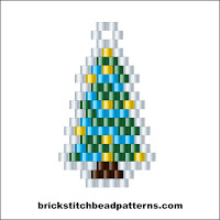 Click to view the Blue Garland Mini Christmas Tree brick stitch bead pattern charts.