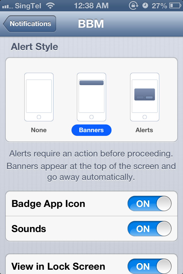 iphone not getting bbm notifications