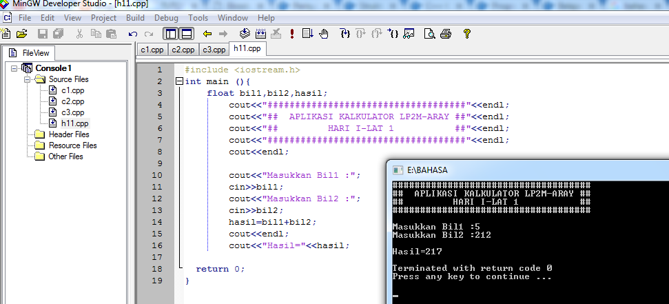 Contoh Program C++ - Ngodingdulu.com