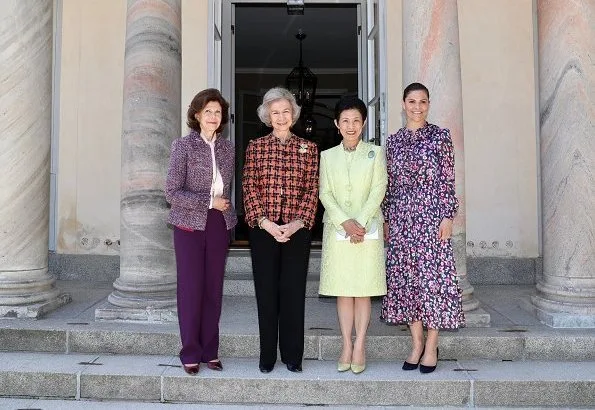 Crown Princess Victoria wore &Other Stories floral print maxi dress. Queen Sofia of Spain and Princess Takamado of Japan