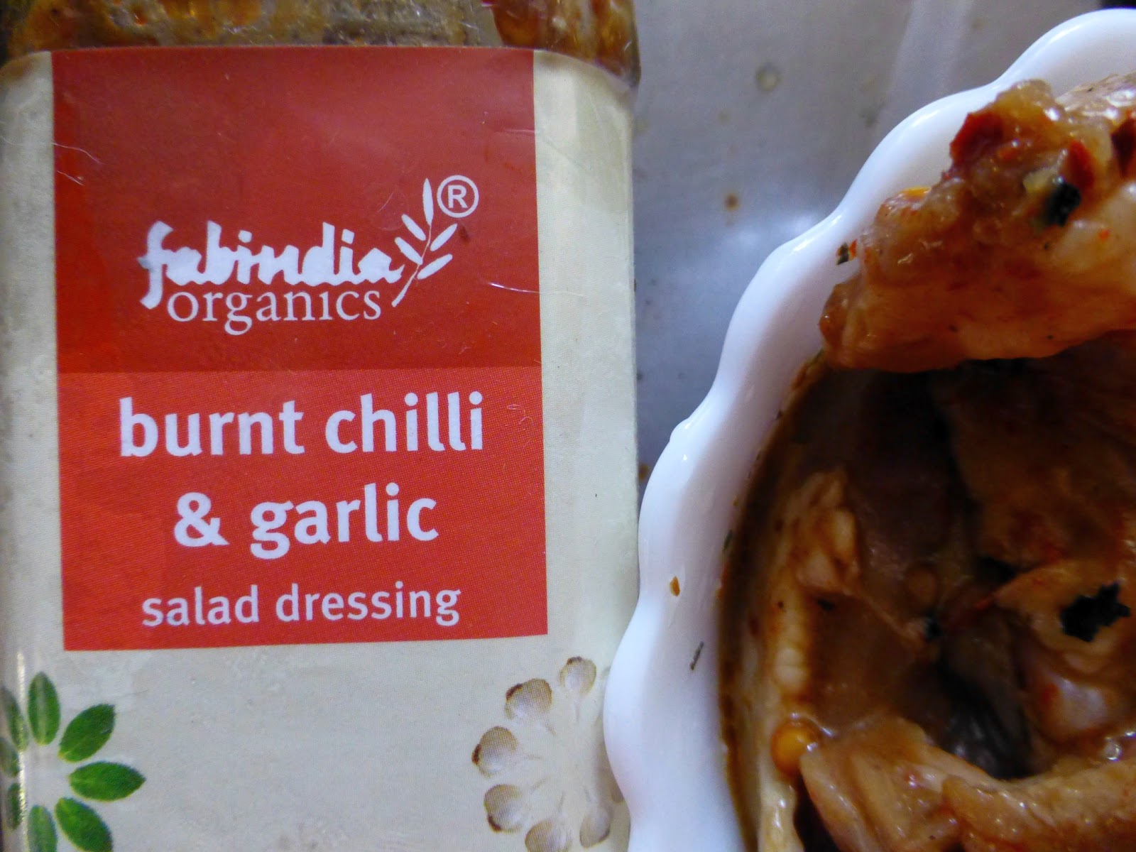 Food! Burnt Chilly Garlic dressing Marinated Pan Fried Chicken Thighs