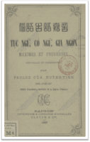 Tục Ngữ, Cổ Ngữ, Gia Ngôn - Paulus Của Huỳnh Tịnh