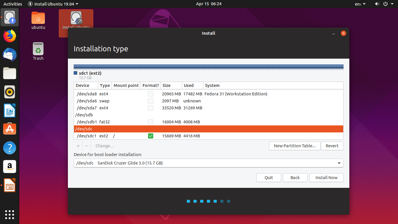 How To Install Ubuntu 19.04 with Instructions for External Disk Drive