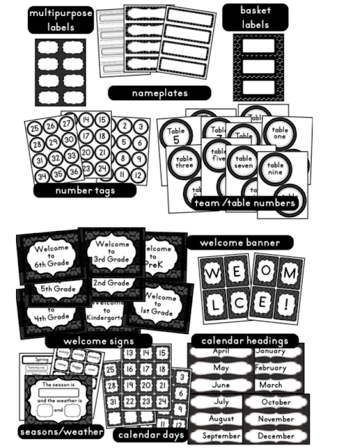 Black And White Classroom Decor Clutter Free Classroom