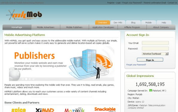 mkMob mobile ad network