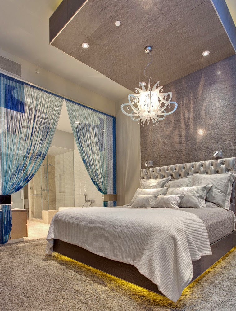 penthouse club design home nightclub Chemical Spaces, modern bedroom chandelier