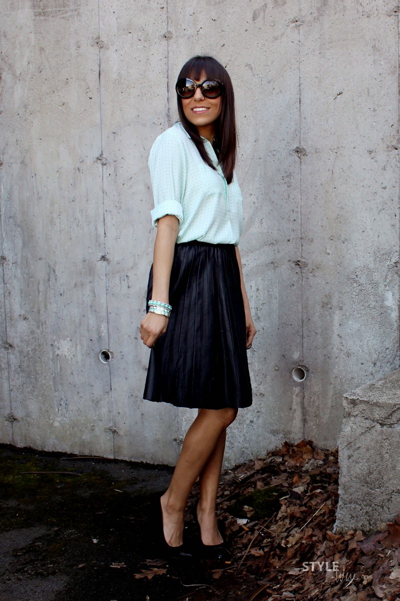 What I Wore: Polka Dots & Pleated Leather - Style Wire | Boston ...