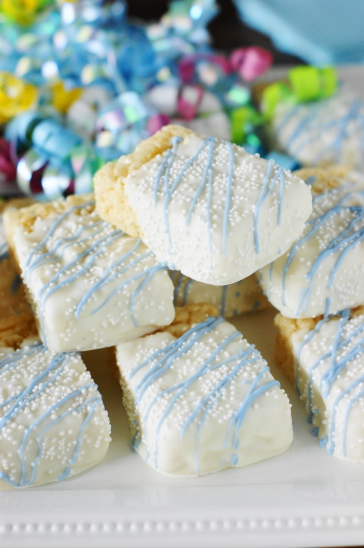 Baby Shower White ChocolateDipped Rice Krispie Treats The Kitchen is