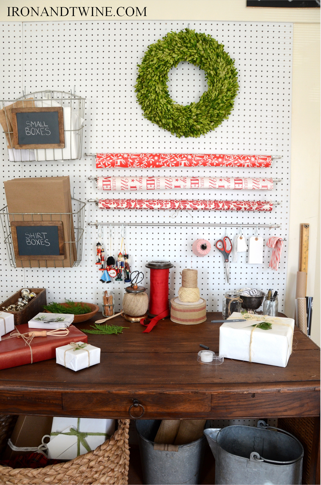 holiday gift wrap station