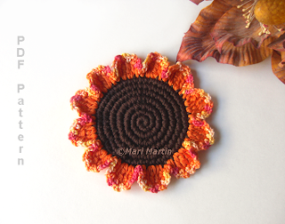 Crochet Coasters Autumn Daisies