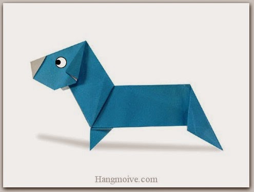 Cách gấp, xếp con Chó Duchshund kiểu mới bằng giấy origami - Video hướng dẫn xếp hình Động vật - How to fold a Duchshund
