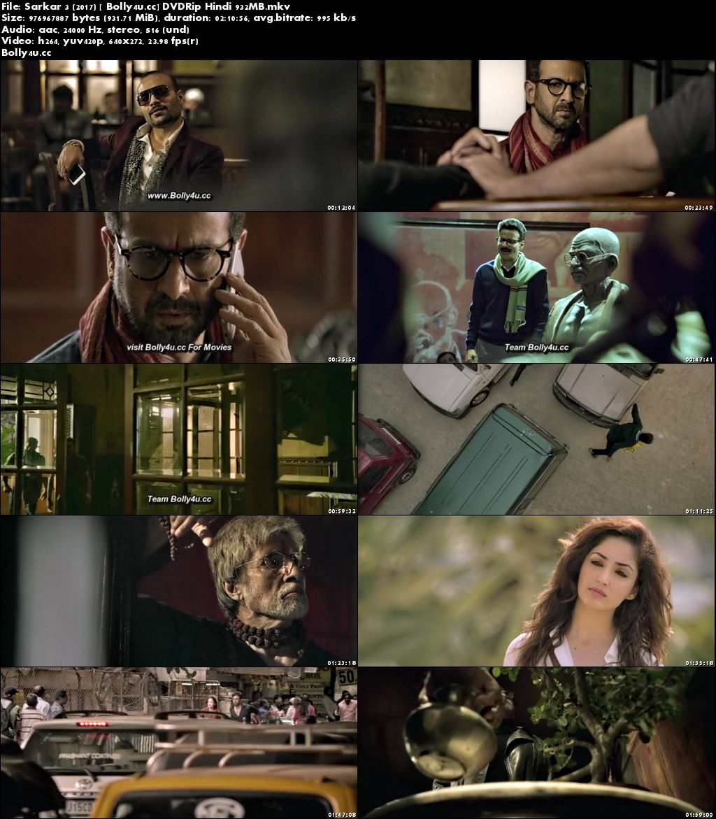 Sarkar 3 2017 DVDRip 900MB Full Hindi Movie Download x264