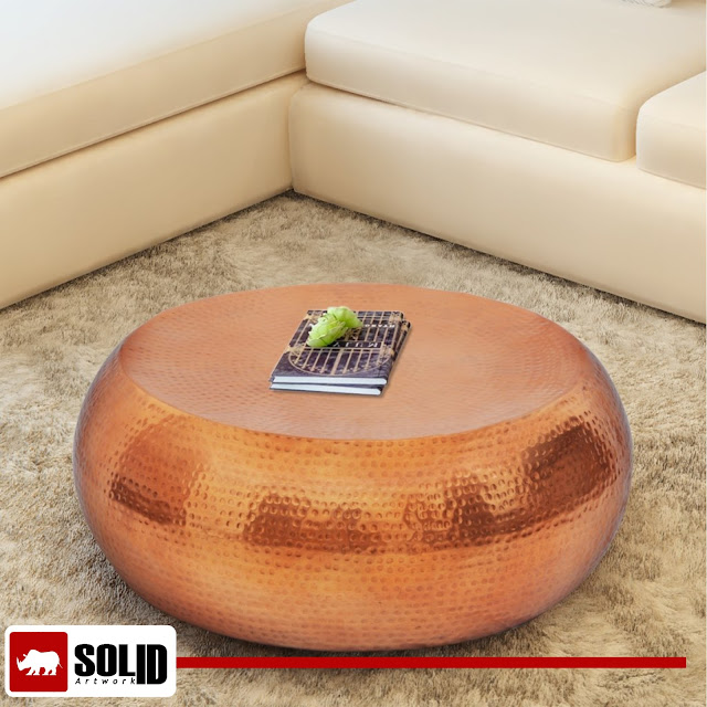 drum hammered coffee table