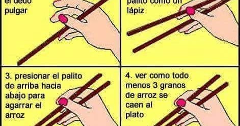 Cómo coger los palillos chinos como si fueras un auténtico oriental