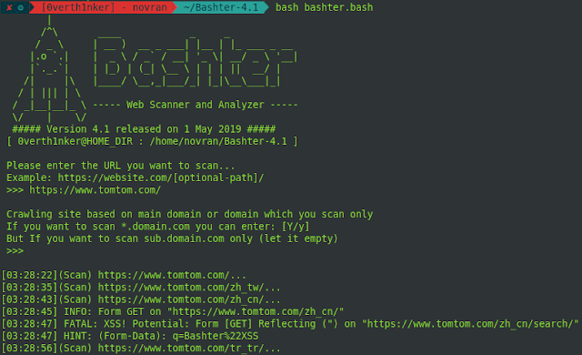 , Bashter- Web Crawler, Scanner, and Analyzer Framework