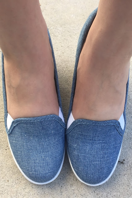 jean canvas wedges