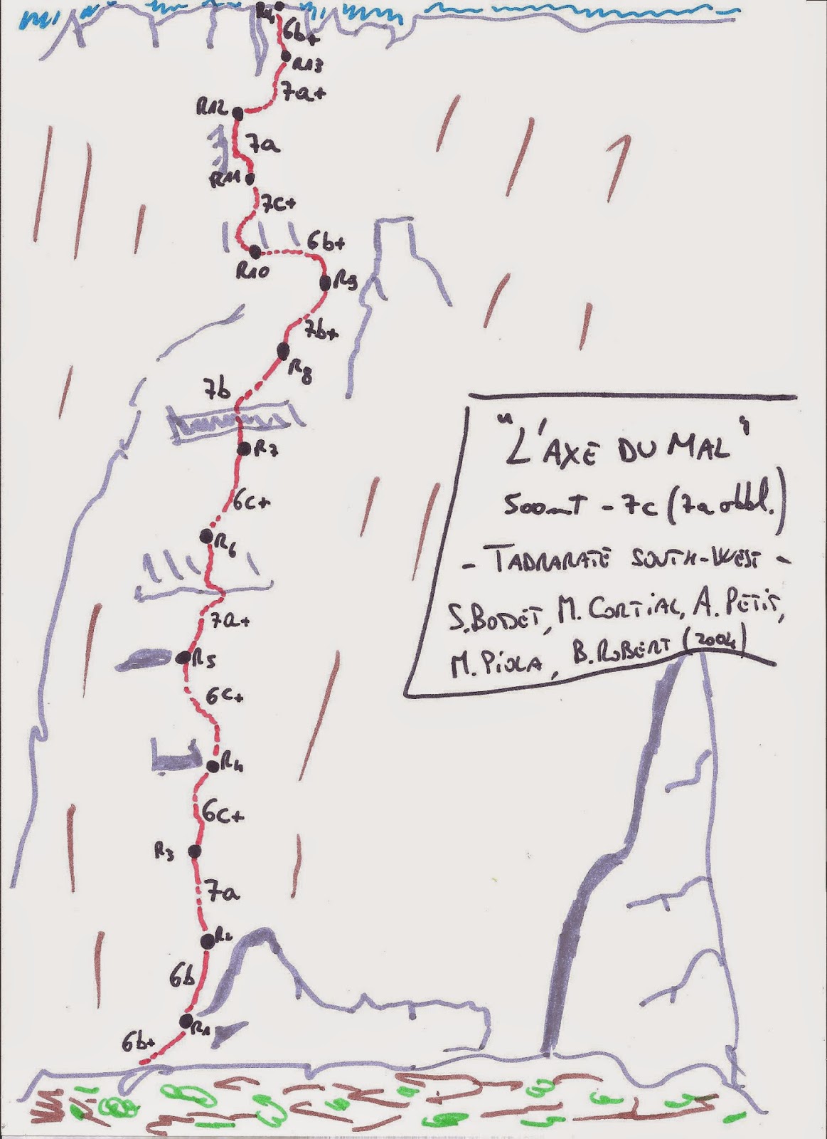 POUDRE ET ROC Maroc Taghia Tadrarate l'axe du mal ( 500m 7c7a